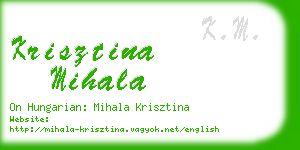 krisztina mihala business card